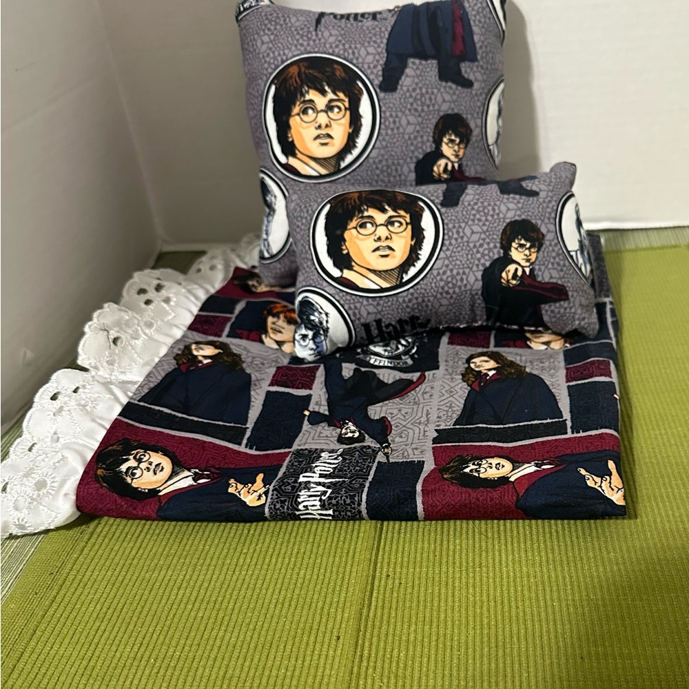 Harry Potter 18" Doll Blanket Bedspread Quilt Fits American Girl Doll Pillows